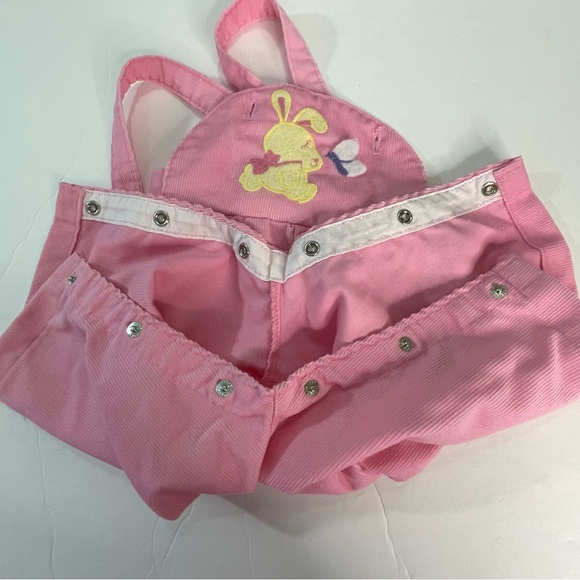 Vintage Healthtex Pink Corduroy Bunny Butterfly Romper Made in USA 18 months - Picture 6 of 14